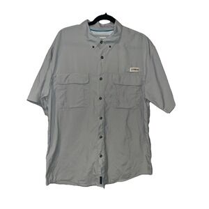 Magellan Outdoors Laguna Madre Fishing Shirt Men's Large Gray Short Sleeve